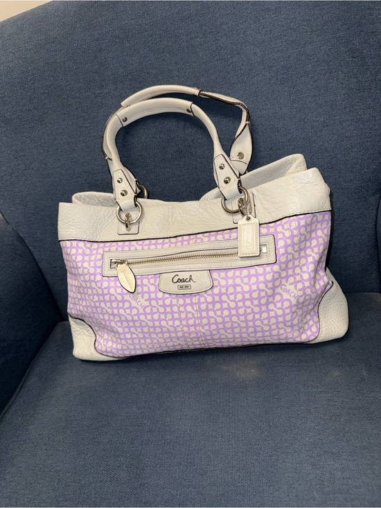 Coach Handbags - Coach Penelope Op Art Leather Large Tote model 13453 (purple)